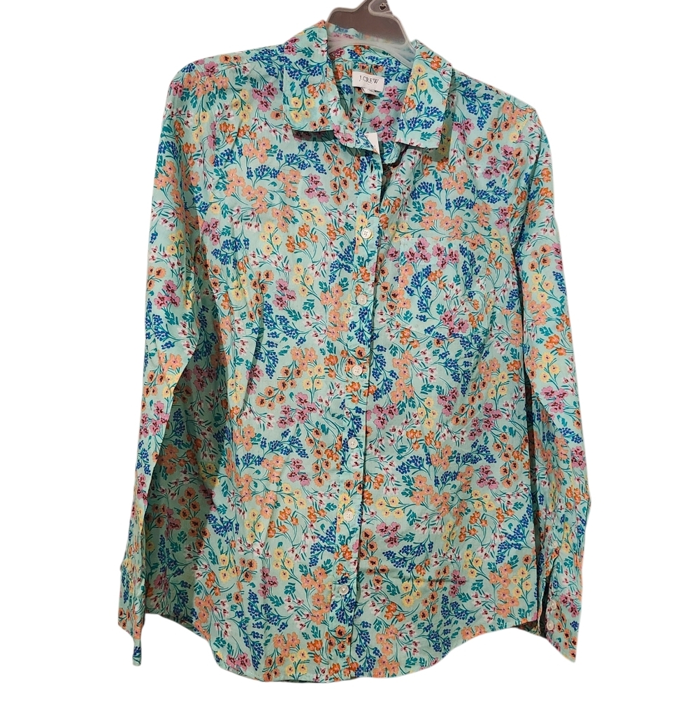 J. Crew Outlet Floral Button-Up Shirt - M Spring Lightweight